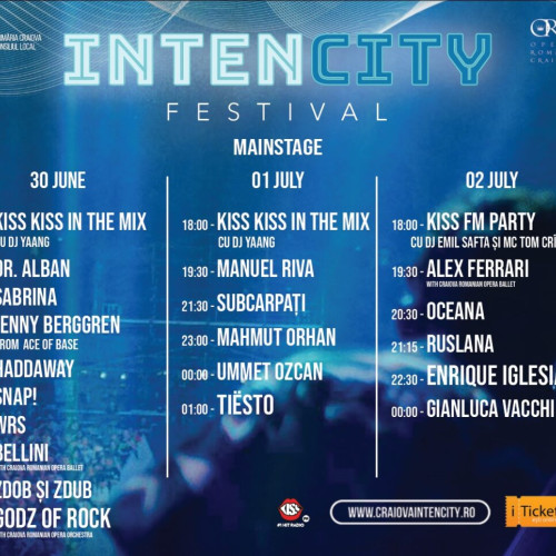 Festivalul IntenCity: Programul Scenei Principale