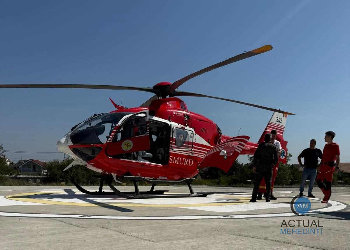 Pacientă cu infarct trombolizată și aerotransferată la Craiova