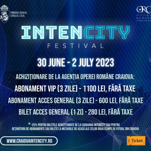 IntenCity Festival aduce la Craiova artiști internaționali de top la cea de-a doua ediție: bilete la preț redus și reduceri pentru suporterii locali. Nu ratați acest eveniment muzical unic!