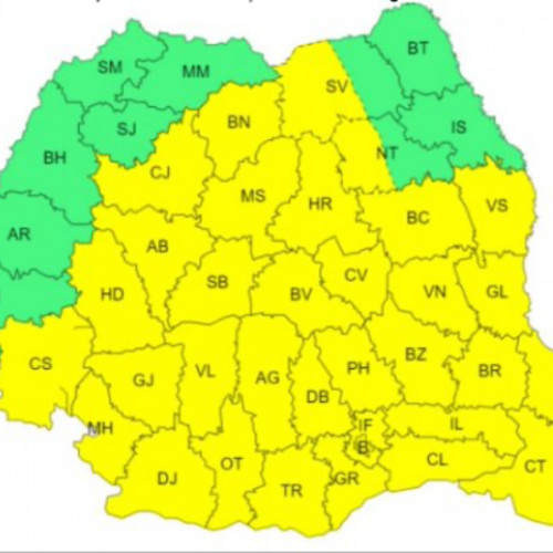 ANM emite avertizare de cod galben pentru instabilitate atmosferică